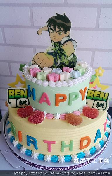 ben10小班8"+4"雙層蛋糕 1400