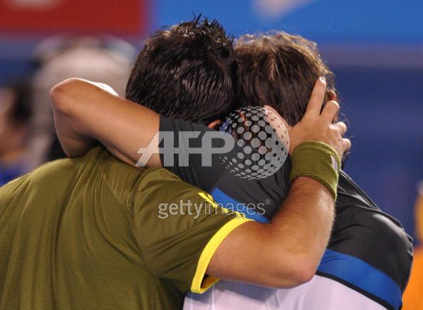Rafael Nadal  embraces  Fernando Verdasco at Australian Open.jpg