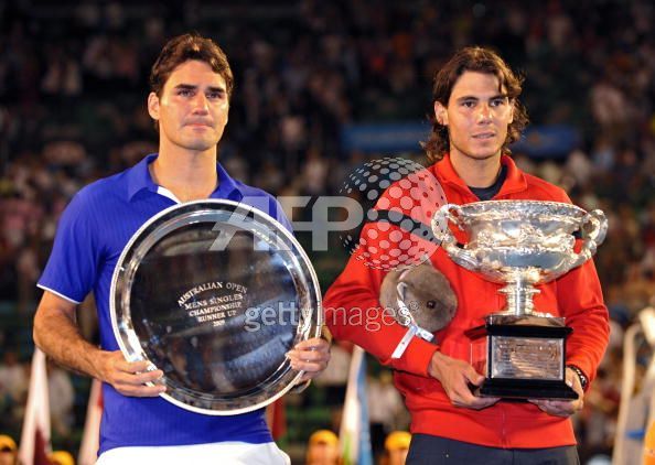 Rafael Nadal and Roger Federer of the Australian Open.bmp