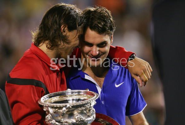 Runner up Roger Federer is embraced by Rafael Nadal at the Australian Open1.bmp