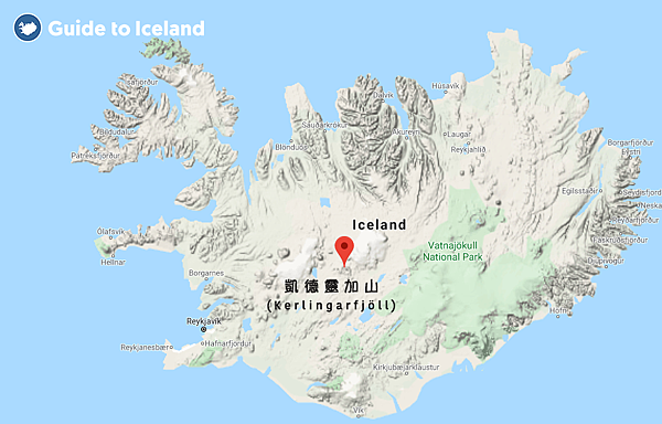 冰島凱德靈加山Kerlingarfjöll位置地圖——by Guide to Iceland