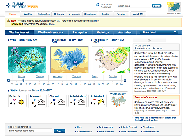 vedur.is 冰島氣象局, Guide to Iceland