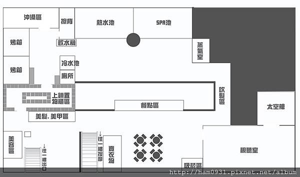 B1平面圖(泡澡.用餐.美容.美髮.美甲.休息)