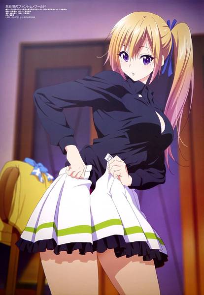 yande.re 341925 sample bra kawakami_mai musaigen_no_phantom_world open_shirt satou_tatsuya seifuku undressing.jpg