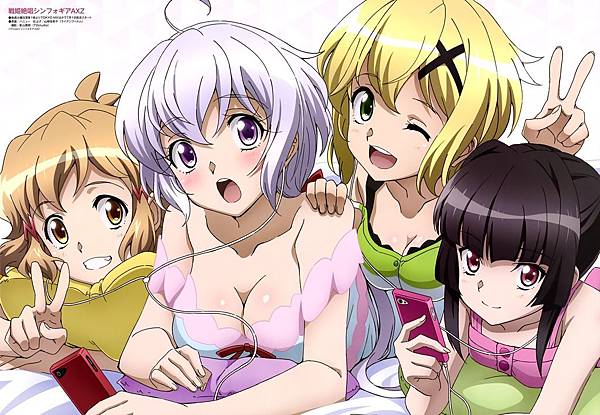 yande.re 395702 sample akatsuki_kirika cleavage hanyuu_(artist) senki_zesshou_symphogear tachibana_hibiki tsukuyomi_shirabe yukine_chris.jpg