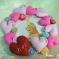[不織布小物]--愛心糖糖門牌圈