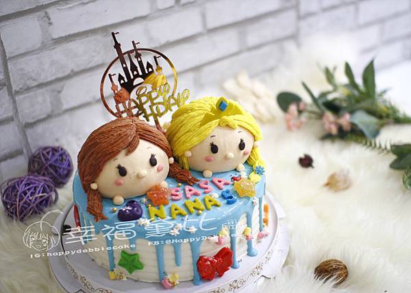 01-G1469 塑形蛋糕3D雙層-Q版艾莎與安娜 (插牌隨機出貨) [8、10吋] #冰雪奇緣 #TSUMTSUM.jpg