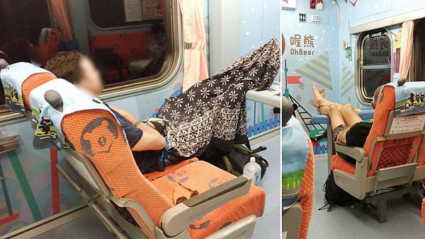 2018.07.30 台東親子遊 自強號12車 親子車廂 翹腳外國旅客.jpg