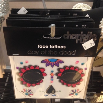 Charlotte Russe 2013 Halloween Collection, Face Tattoos, Day Of The Death.JPG