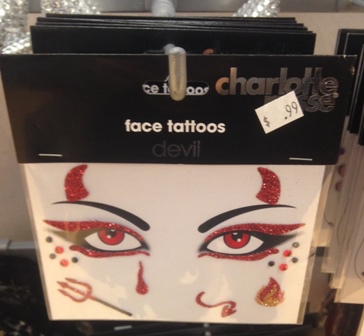 Charlotte Russe 2013 Halloween Collection, Face Tattoos, Devil.JPG