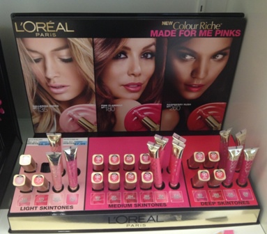 Loreal Colour Riche Made For Me Pinks Lips Collection(展示架).JPG