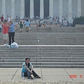 outside the Lincoln Memorial