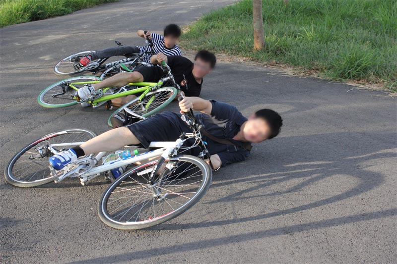 車友穿著Hasus硬底子自行車鞋到潭雅神綠園道的照片