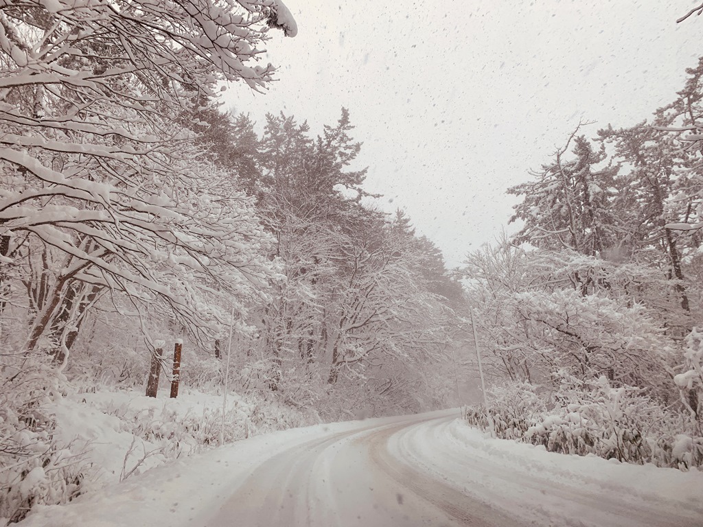 下過雪的山路