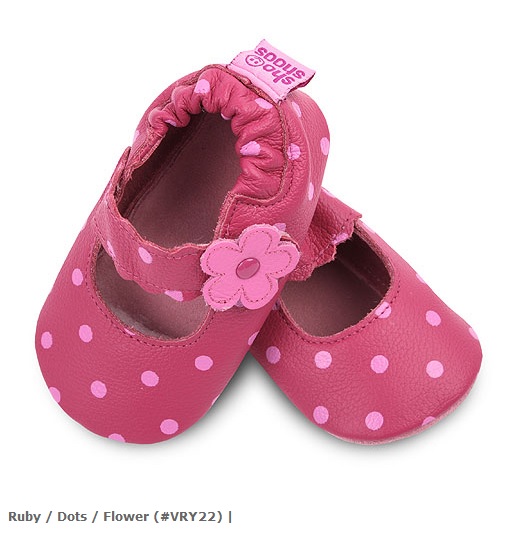 Ruby  Dots  Flower (#VRY22)點點小花桃紅學步鞋