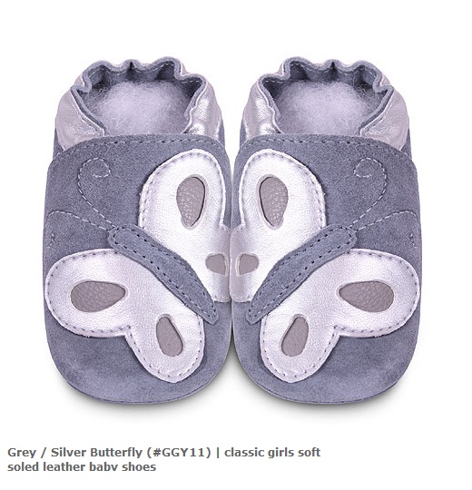 Grey - Silver Butterfly (#GGY11)銀蝴蝶灰色學步鞋