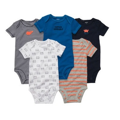 CTB020  5-pack short-sleeve bodysuits