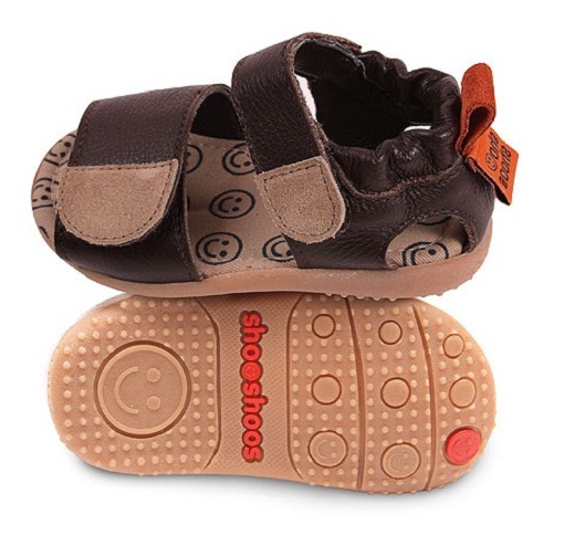 26.95 Brown Open Sandal _ Velcro (#SMY30 Brown) _smiley light flexi rubber soles - boys