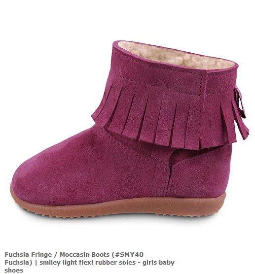 Fuchsia Fringe-Moccasin Boots (#SMY40 Fuchsia)