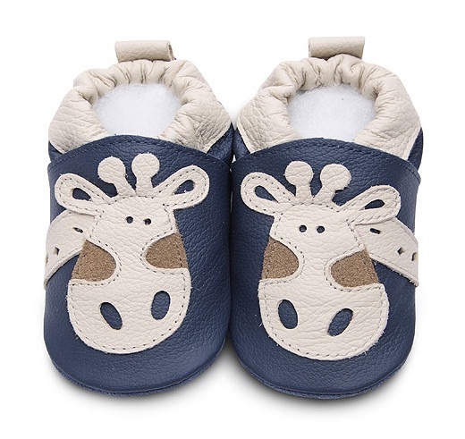 Blue_ Beige Giraffe (#ANV10) _classic boys soft sole leather baby shoes