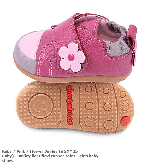 Ruby  Pink  Flower Smiley (#SMY25 Ruby)淡粉小花桃紅微笑鞋