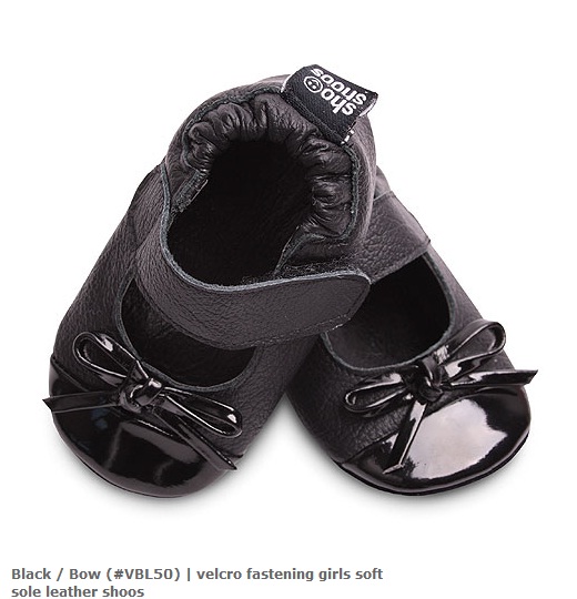蝴蝶結黑色學步鞋 Black -Bow (#VBL50)