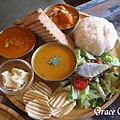 印度咖哩飯-印度塔麗(3種咖哩) Indian thali 3 idiots toast & curry 三個傻瓜印度蔬食大安店