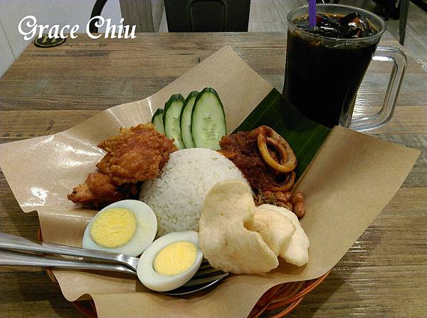 池先生 公館美食 馬來西亞料理 台北星馬料理 椰漿飯炸雞配參芭透抽 Kopi’O馬來式黑咖(含糖)