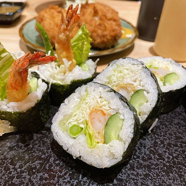 炸蝦壽司特寫 炸蝦壽司特寫