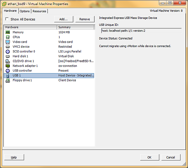 esx usb device