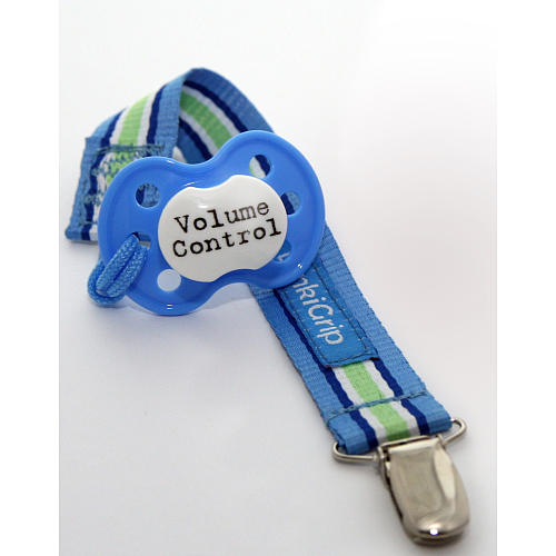 BooginHead Limited Edition Pacifier and Holder Set - BlueGreen Stripe