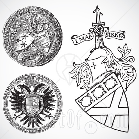 77561-Royalty-Free-RF-Clipart-Illustration-Of-A-Digital-Collage-Of-Black-And-White-Shield-Crest-Designs.jpg