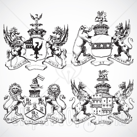 77617-Royalty-Free-RF-Clipart-Illustration-Of-A-Digital-Collage-Of-Black-And-Animal-Shields.jpg