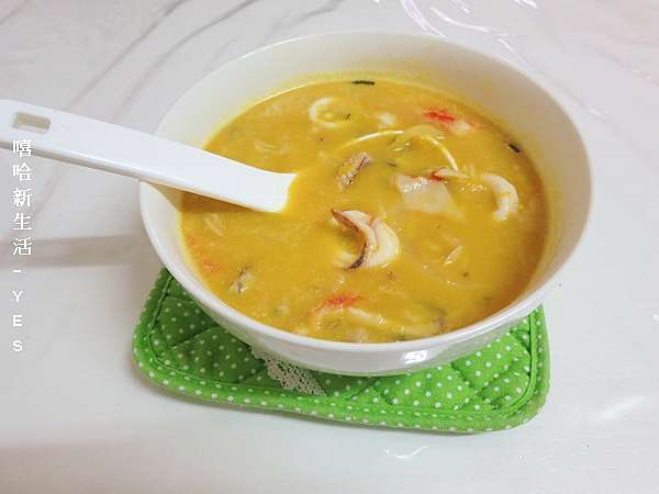 烹飪 南瓜濃湯 南瓜海鮮濃湯 不用果汁機也ok喔 嘻哈新生活 Yes We Are 痞客邦