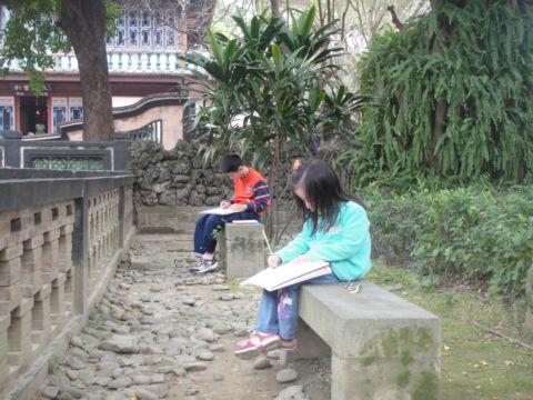 板橋,林家花園畫畫(102.2.5) 板橋,林家花園畫畫(102.2.5)