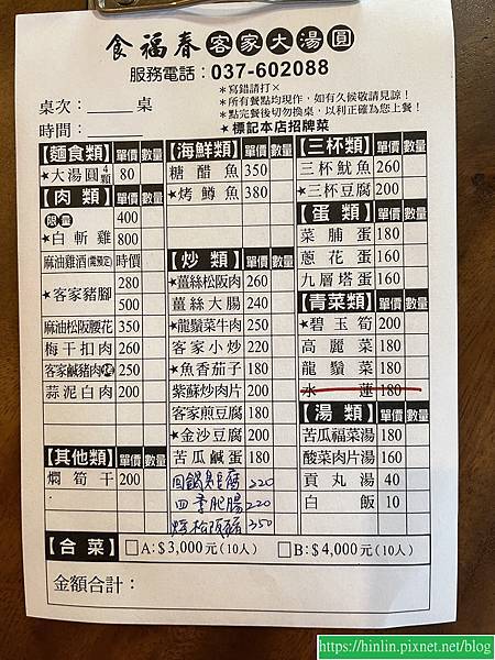 食記。十二寮食福春，客家大湯圓(112.11.1)