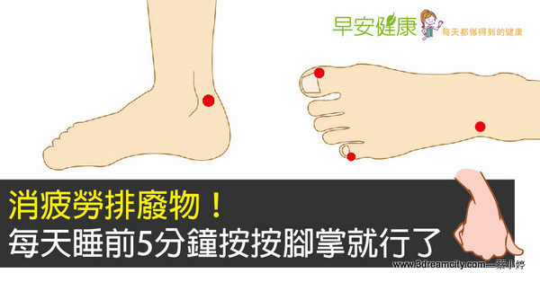 消疲勞排廢物！每天睡前5分鐘按按腳掌就行了