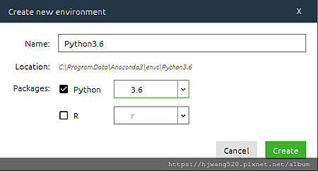 新增Python 3.6環境