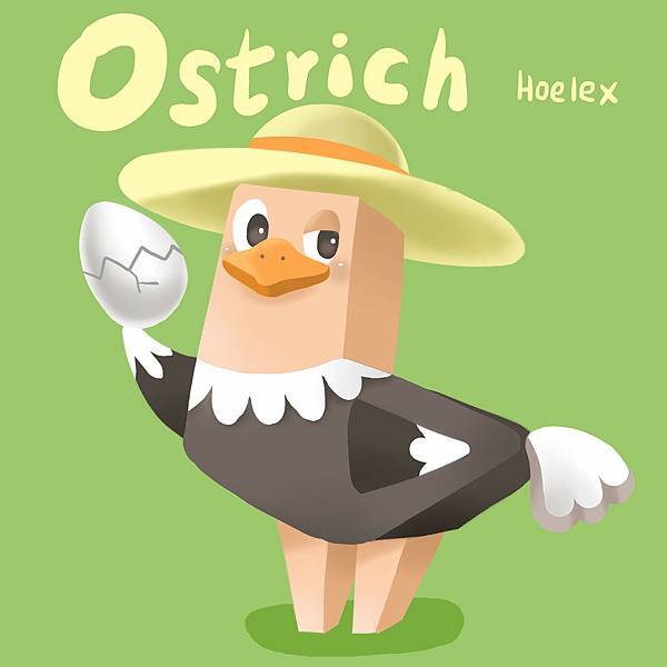 DODO ZOO 方塊動物-103-Ostrich鴕鳥孵化員(鴕鴕)-HOELEX.jpg