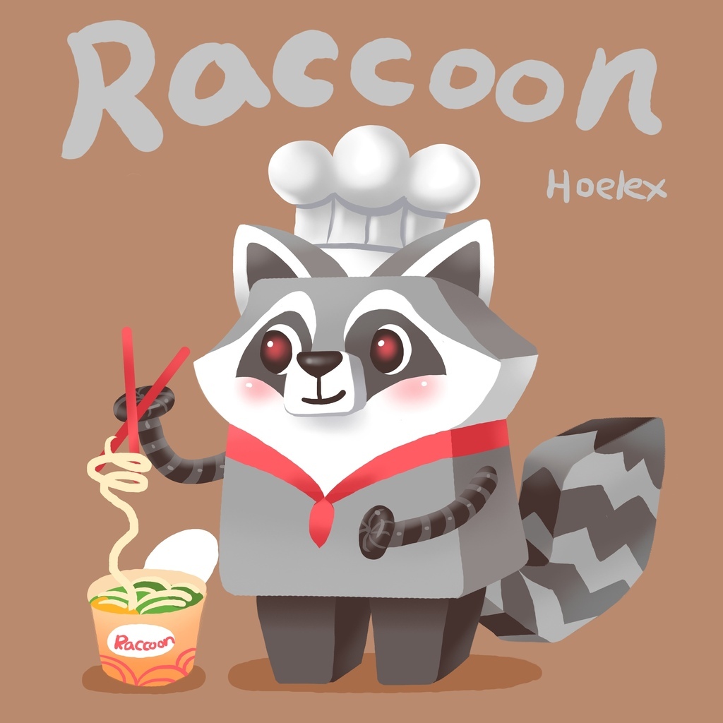 DODO ZOO 方塊動物-125-Raccoon浣熊炸醬麵(浣浣)-hoelex.jpg