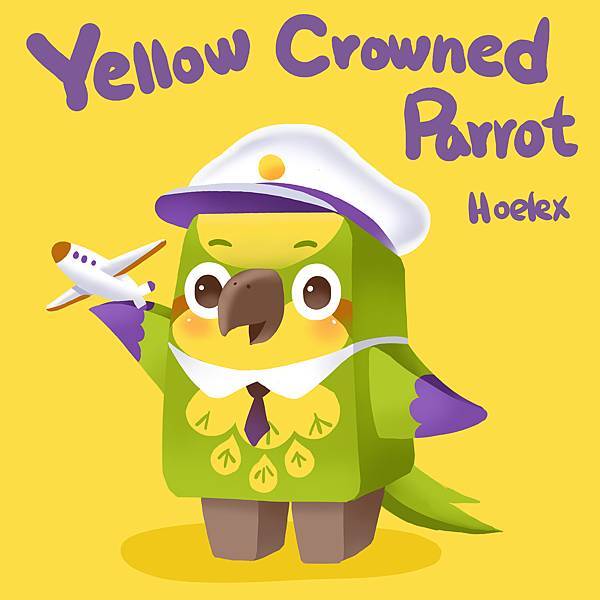 DODO ZOO 方塊動物-129-小黃帽鸚鵡機長Yellow-crowned Parrot(加加)-hoelex.jpg