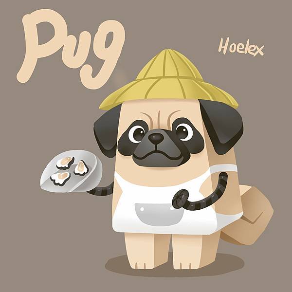 DODO ZOO 方塊動物-130-Pug Oyster巴哥犬牡蠣員(巴巴)-hoelex.jpg