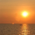 Tonle Sap Lake 的夕陽