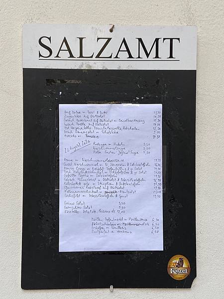 Salzamt Menu