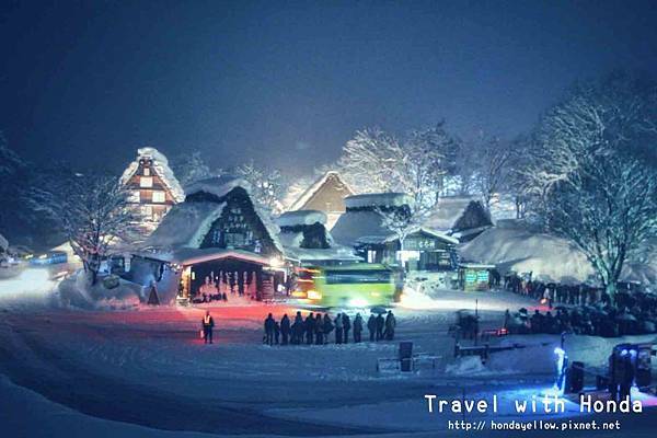 日本白川鄉合掌村點燈 日本白川鄉合掌村點燈