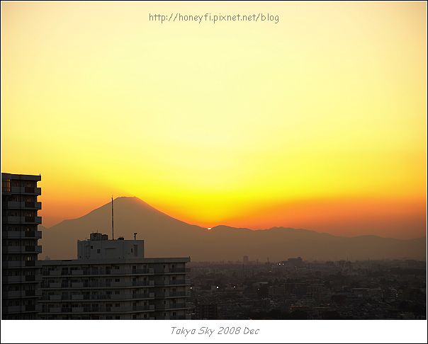 夕陽與富士