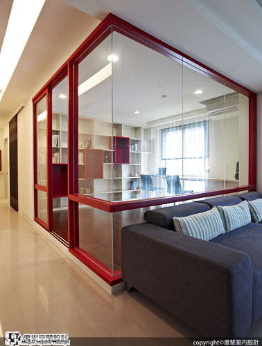 [魔術空間設計]室內設計作品-澄慧設計-解博淳-經典品味。時尚酷黑VS個性靚紅的精品住宅