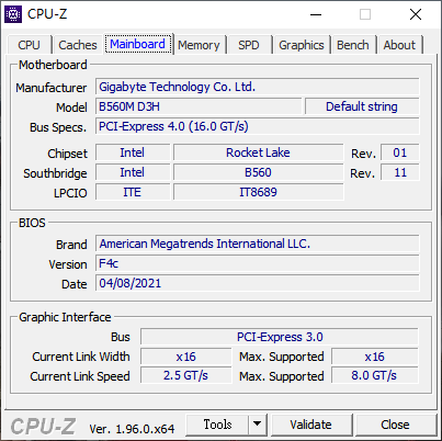 B560M D3H@CPU-Z 1.96