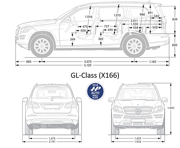 在車身尺寸上，長/寬/高為5120×1934×1850mm，車長部分比ML延伸了308mm，  軸距更達到媲美MPV的3075mm，由此不難想見它的車艙空間非常寬闊。