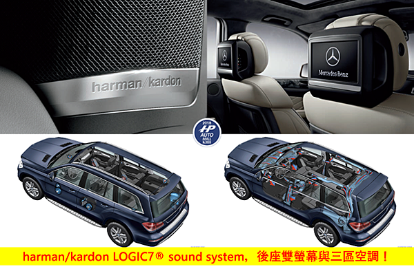 COMAND 多媒體系統也是這一代的標配，  而選擇內裝配備才有的如harman/kardon LOGIC7® sound system，後座雙螢幕與三區空調！